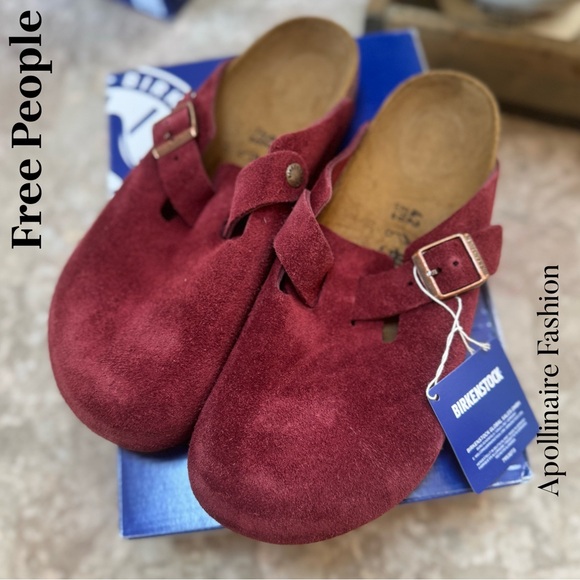 Birkenstock Boston BS in Zinfandel Size 9 Men’s Regular Width NIB Suede Leather - Picture 1 of 7
